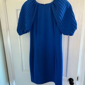 Blue Calvin Klein Dress with Poof Sleeves